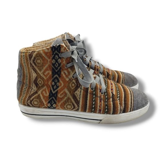 Inkkas London Sky High Top Boots Womens 9 Mens 7 Aztec - Picture 1 of 9
